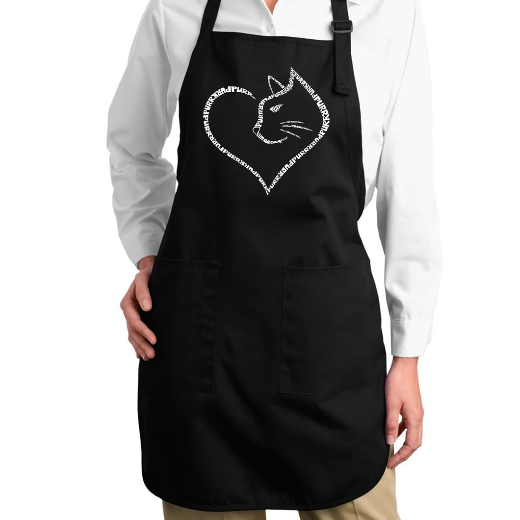 Cat Heart - Full Length Word Art Apron