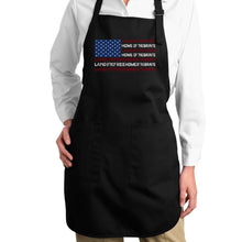 Load image into Gallery viewer, Land of the Free American Flag  - Full Length Word Art Apron