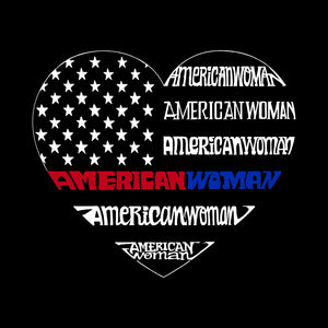 American Woman  - Women's Premium Word Art Flowy Tank Top