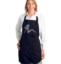 Load image into Gallery viewer, Mudflap Girl Keep on Truckin -  Full Length Word Art Apron