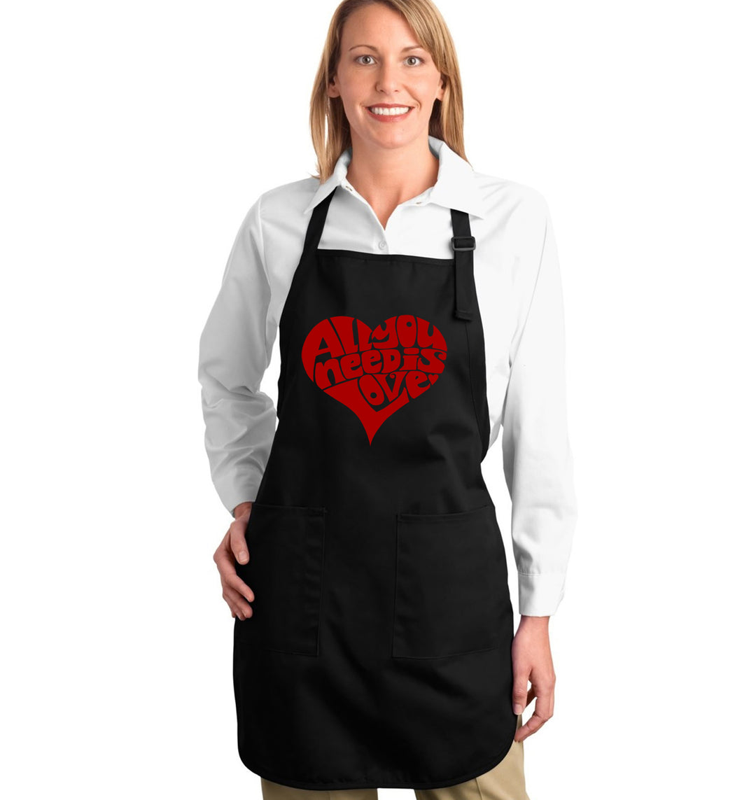All You Need Is Love - Full Length Word Art Apron