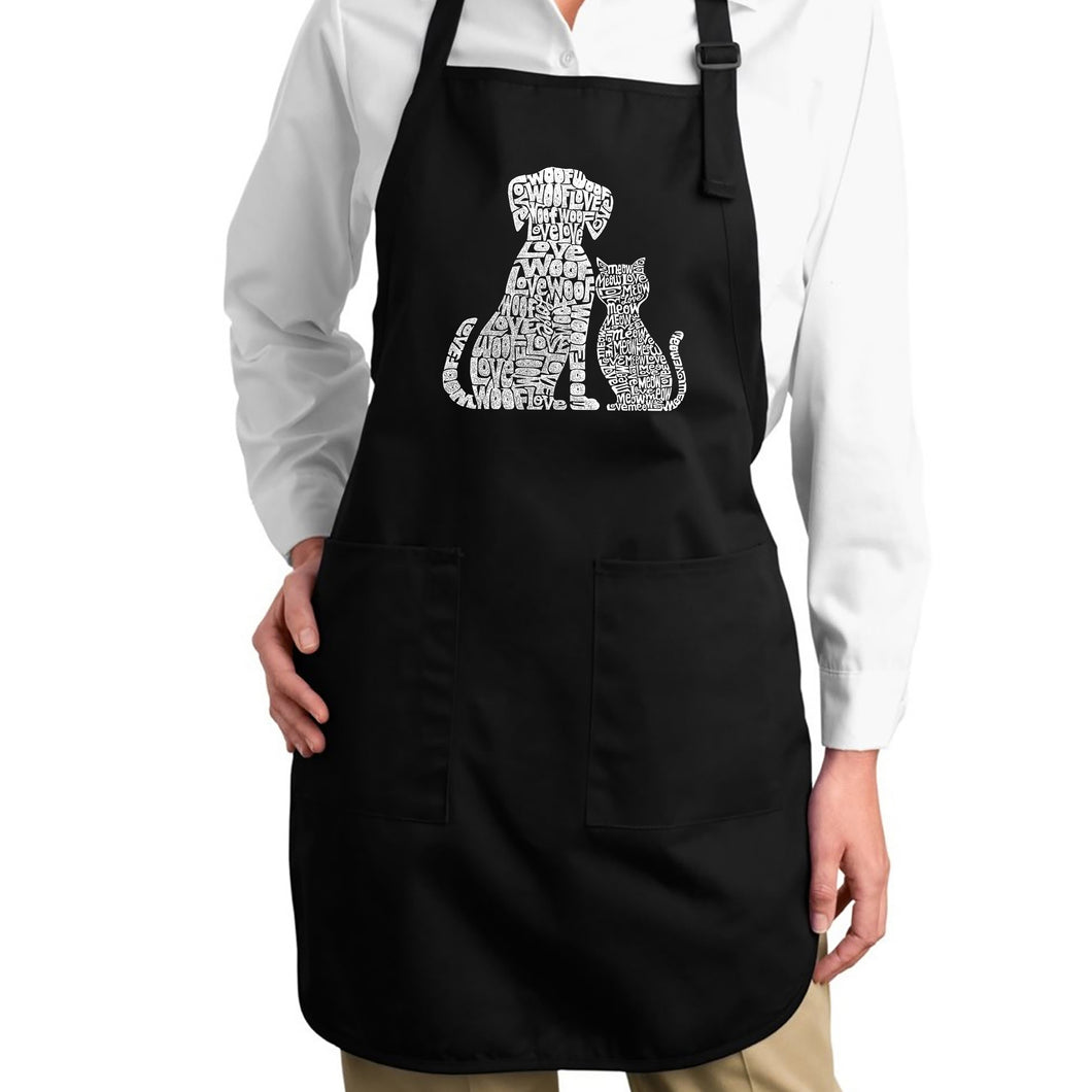 Dogs and Cats  - Full Length Word Art Apron