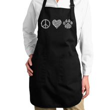 Load image into Gallery viewer, Peace Love Cats  - Full Length Word Art Apron