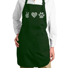 Load image into Gallery viewer, Peace Love Dogs  - Full Length Word Art Apron