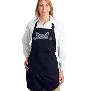 Peeking Cat - Full Length Word Art Apron