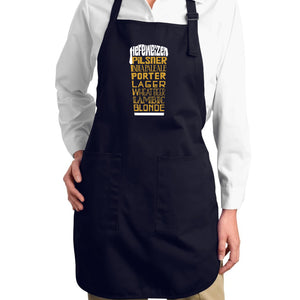 Styles of Beer  - Full Length Word Art Apron