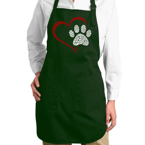 Paw Heart - Full Length Word Art Apron