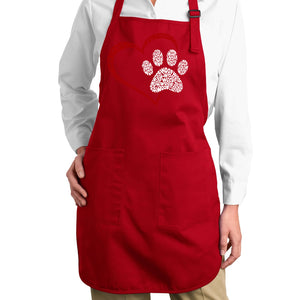 Paw Heart - Full Length Word Art Apron