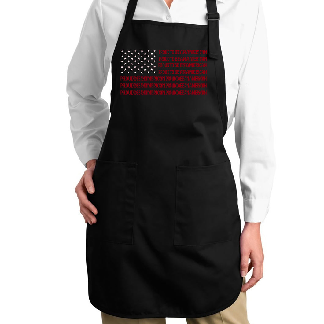 Proud To Be An American - Full Length Word Art Apron