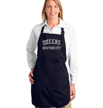 Load image into Gallery viewer, POPULAR NEIGHBORHOODS IN QUEENS, NY - Full Length Word Art Apron