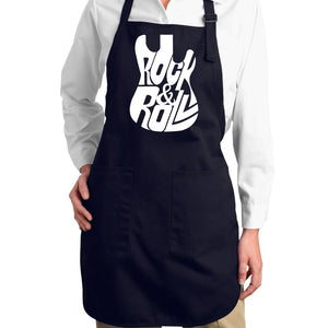 Rock And Roll Guitar - Full Length Word Art Apron