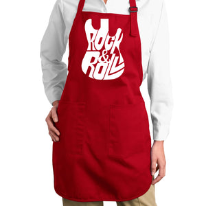 Rock And Roll Guitar - Full Length Word Art Apron