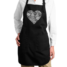 Load image into Gallery viewer, Heart Flowers  - Full Length Word Art Apron