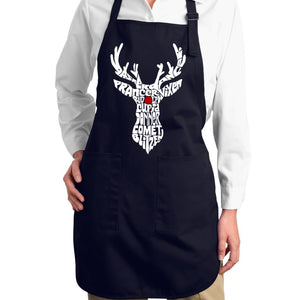 Santa's Reindeer  - Full Length Word Art Apron