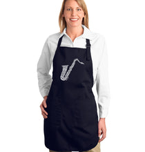 Load image into Gallery viewer, Sax - Full Length Word Art Apron