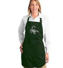 Load image into Gallery viewer, Types of Scorpions - Full Length Word Art Apron