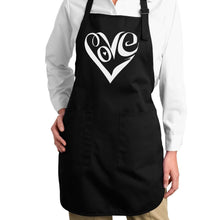 Load image into Gallery viewer, Script Love Heart  - Full Length Word Art Apron