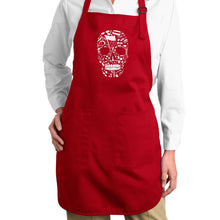 Load image into Gallery viewer, Music Notes Skull  - Full Length Word Art Apron
