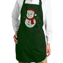 Load image into Gallery viewer, Christmas Snowman - Full Length Word Art Apron