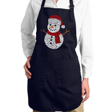 Load image into Gallery viewer, Christmas Snowman - Full Length Word Art Apron