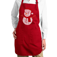 Load image into Gallery viewer, Christmas Snowman - Full Length Word Art Apron