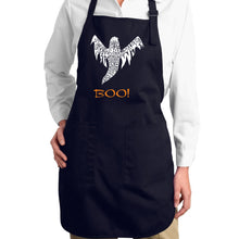 Load image into Gallery viewer, Halloween Ghost - Full Length Word Art Apron