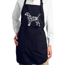 Load image into Gallery viewer, Dog Paw Prints  - Full Length Word Art Apron