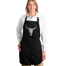 Load image into Gallery viewer, Texas Skull - Full Length Word Art Apron