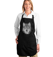 Load image into Gallery viewer, Wolf - Full Length Word Art Apron