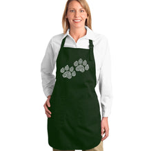 Load image into Gallery viewer, Woof Paw Prints -  Full Length Word Art Apron