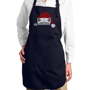 Christmas Peeking Cat - Full Length Word Art Apron