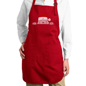 Christmas Peeking Dog - Full Length Word Art Apron