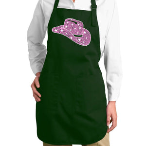 Cowgirl Hat - Full Length Word Art Apron