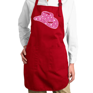 Cowgirl Hat - Full Length Word Art Apron