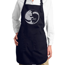 Load image into Gallery viewer, Yin Yang Cat  - Full Length Word Art Apron