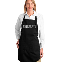 Load image into Gallery viewer, Different foods made with chocolate - Full Length Word Art Apron
