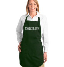 Load image into Gallery viewer, Different foods made with chocolate - Full Length Word Art Apron