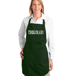 Different foods made with chocolate - Full Length Word Art Apron