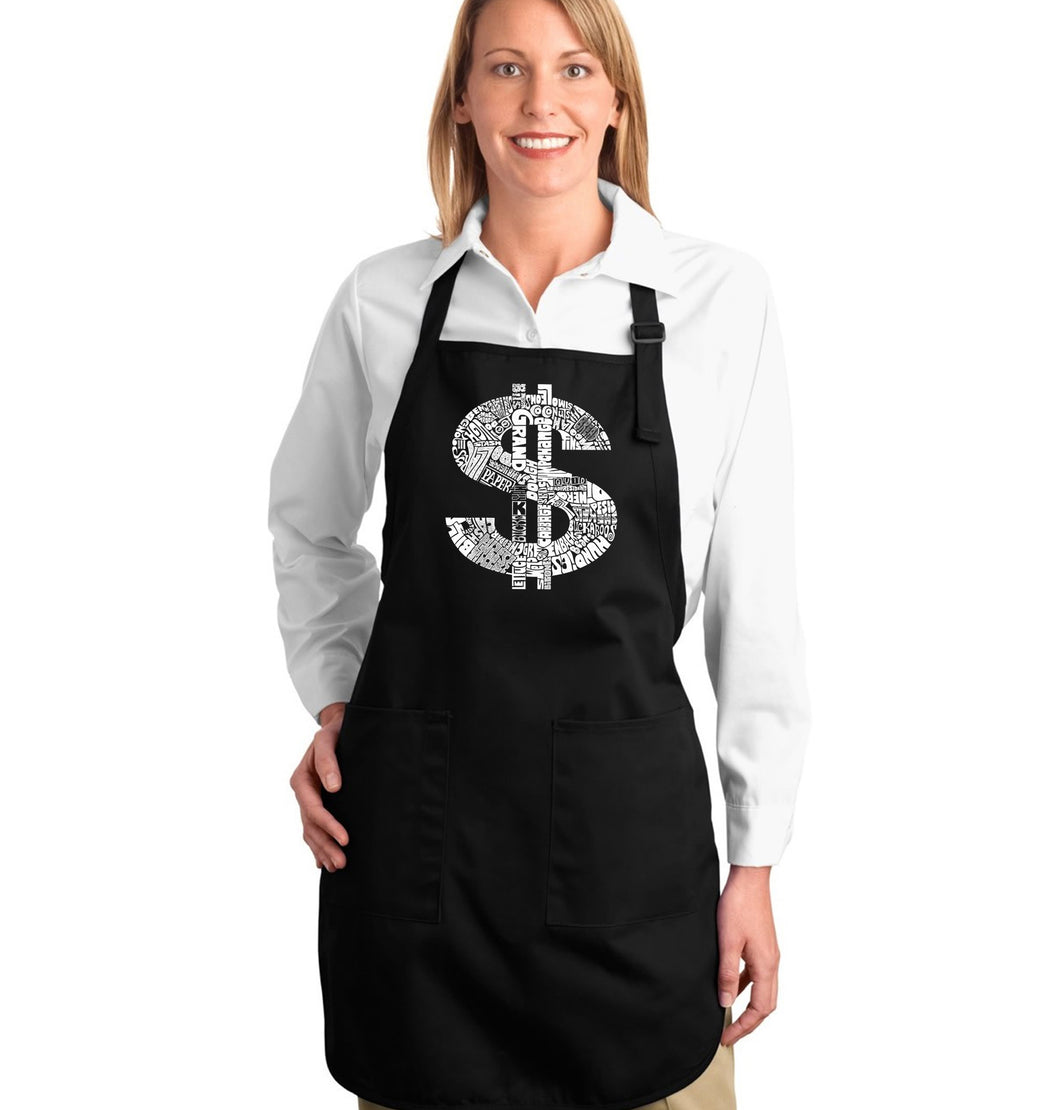 Dollar Sign - Full Length Word Art Apron