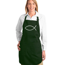 Load image into Gallery viewer, JESUS FISH - Full Length Word Art Apron