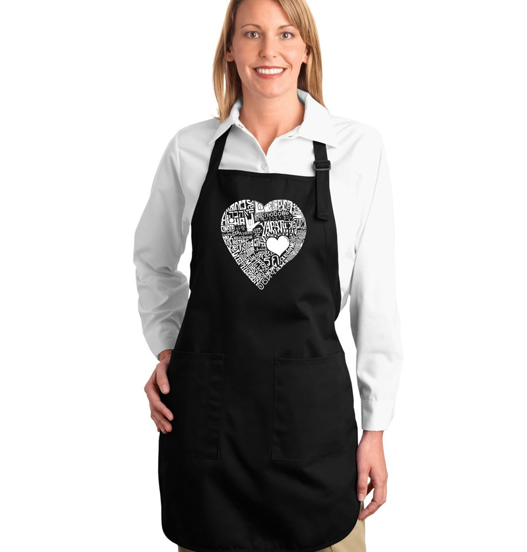 LOVE IN 44 DIFFERENT LANGUAGES - Full Length Word Art Apron