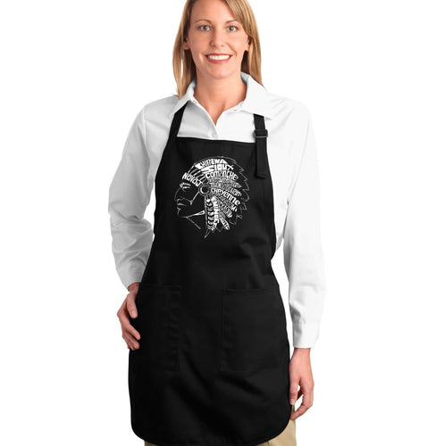 POPULAR NATIVE AMERICAN INDIAN TRIBES - Full Length Word Art Apron
