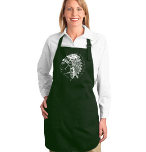 POPULAR NATIVE AMERICAN INDIAN TRIBES - Full Length Word Art Apron