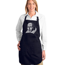 Load image into Gallery viewer, THE TITLES OF ALL OF WILLIAM SHAKESPEARE&#39;S COMEDIES &amp; TRAGEDIES - Full Length Word Art Apron
