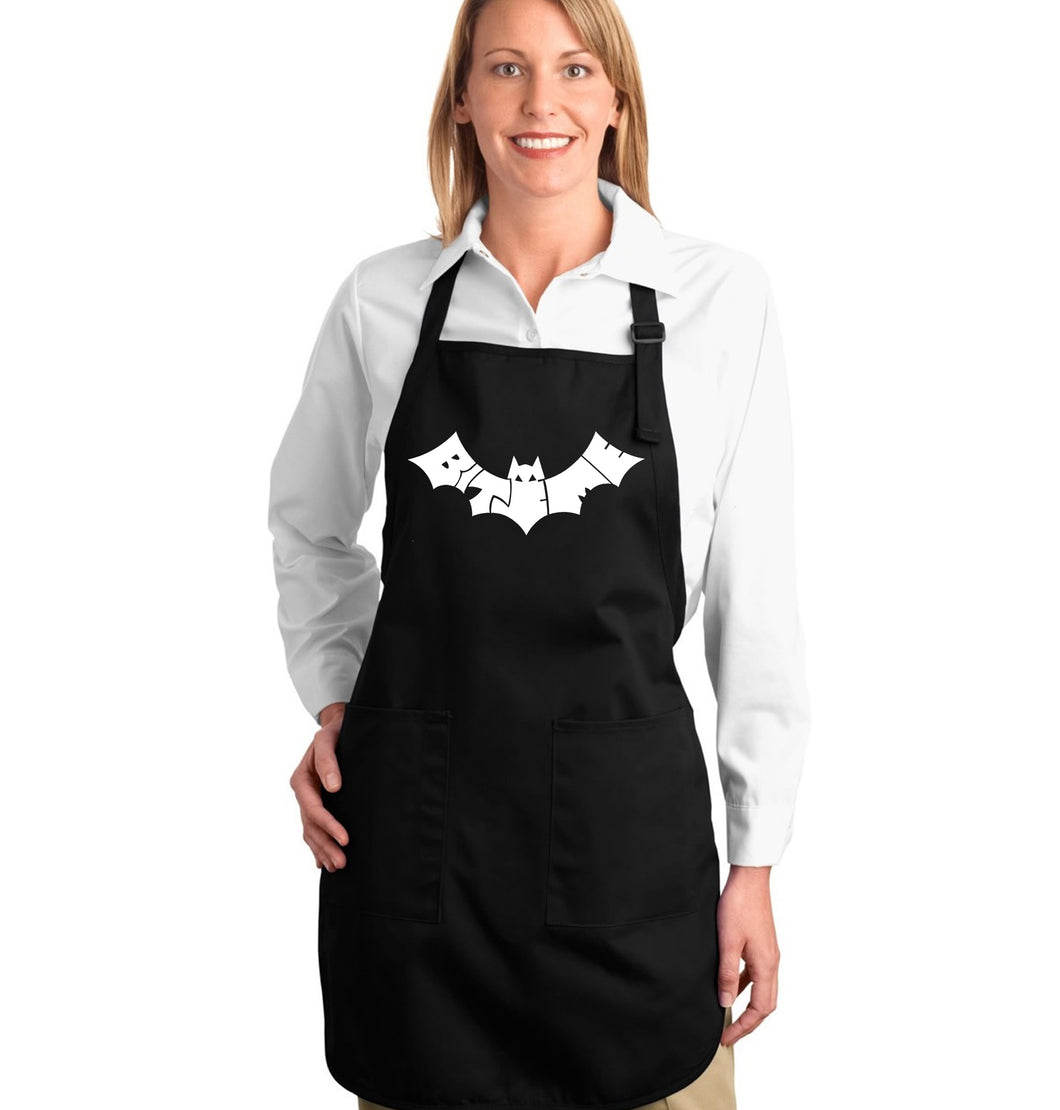 BAT BITE ME - Full Length Word Art Apron