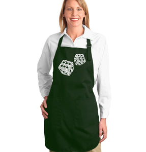 DIFFERENT ROLLS THROWN IN THE GAME OF CRAPS - Full Length Word Art Apron