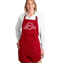 Load image into Gallery viewer, Finger Heart - Full Length Word Art Apron