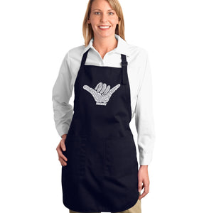 TOP WORLDWIDE SURFING SPOTS - Full Length Word Art Apron