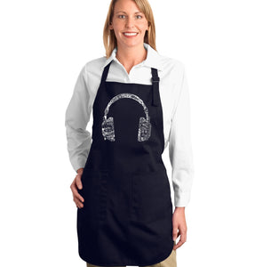Music in Different Languages Headphones - Full Length Word Art Apron