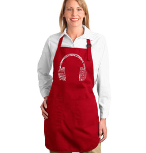 Music in Different Languages Headphones - Full Length Word Art Apron